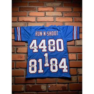 Run-N-Shoot Houston Oilers Autographed Jersey – Multiple Signatures – Beckett